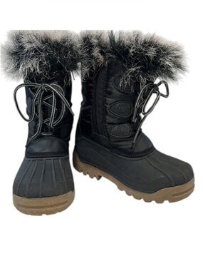 Nova Mountain winter boots, zipper lace up, Kids 12 EUC